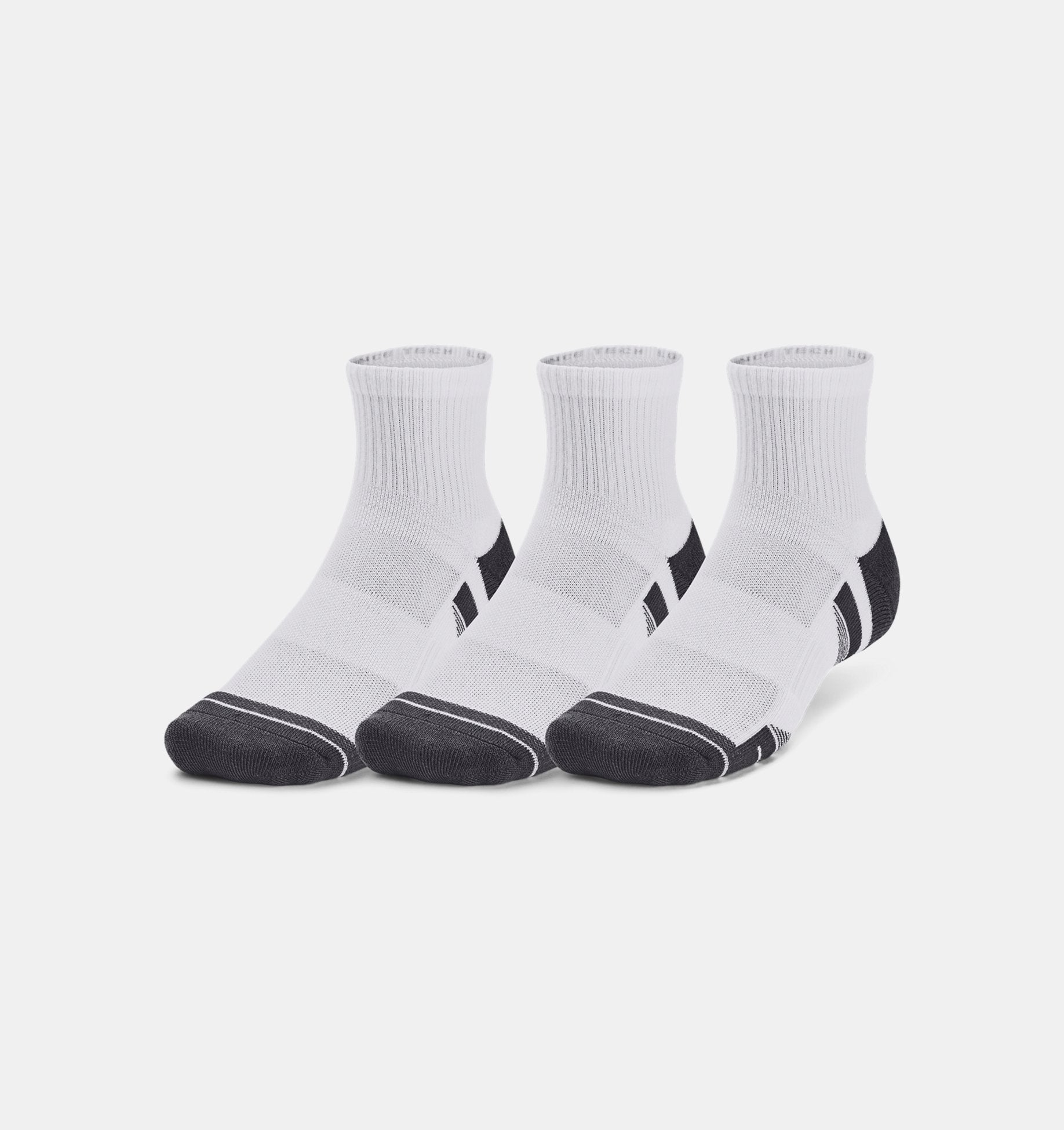 Unisex UA Performance Tech 3-Pack Quarter Socks - White