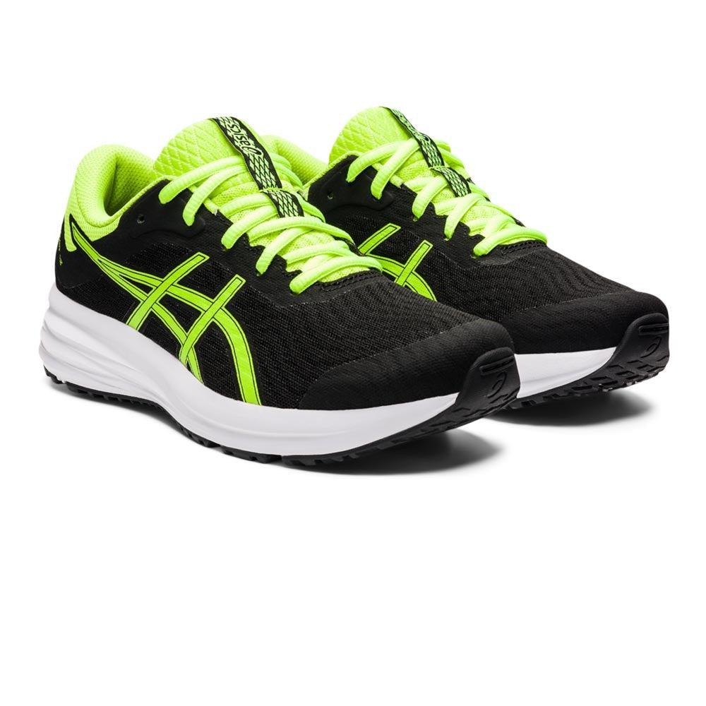 Asics Patriot 12 GS Kids Shoes - Black/Hazard Green-Bruntsfield Sports Online