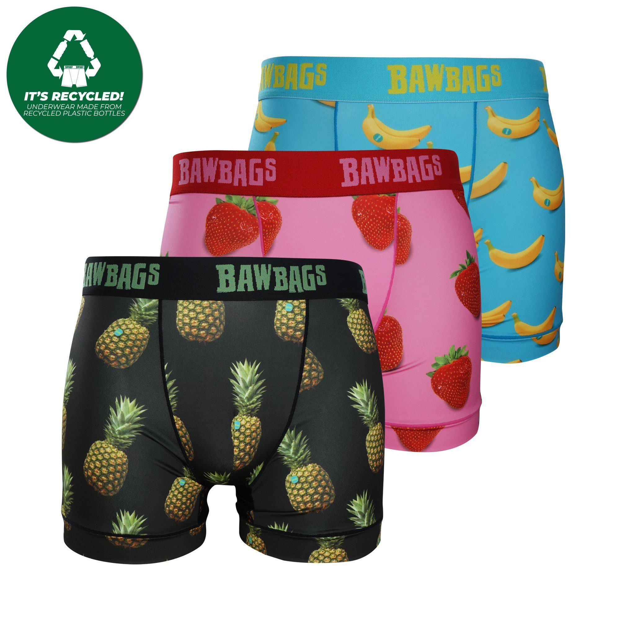 Bawbags Cool De Sacs Fruit Bowl 3 Pack Boxer Shorts-Bruntsfield Sports Online