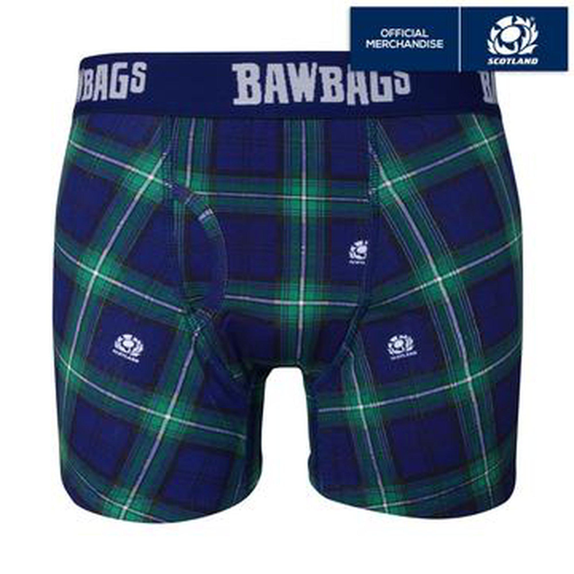 Bawbags SRU Tartan Cotton Boxer Shorts-Bruntsfield Sports Online