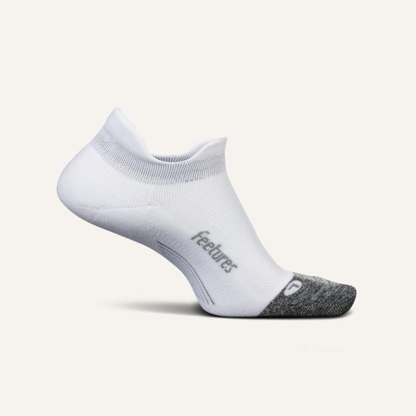 Feetures Elite Light Cushion No Show Tab Socks - White-Bruntsfield Sports Online
