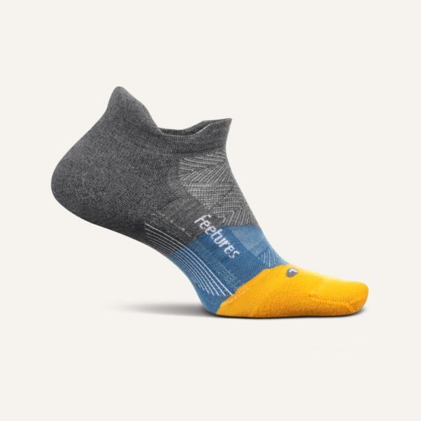 Feetures Elite Max Cushion No Show Tab Socks - Electric Gray-Bruntsfield Sports Online