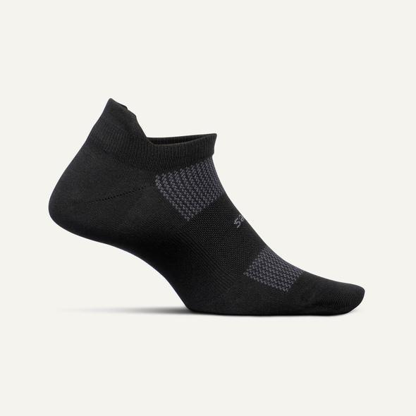 Feetures High Performance 2.0 Light Cushion No Show Tab Socks- Black-Bruntsfield Sports Online