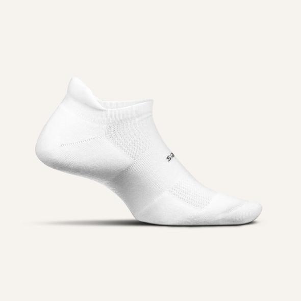 Feetures High Performance 2.0 Light Cushion No Show Tab Socks- White-Bruntsfield Sports Online