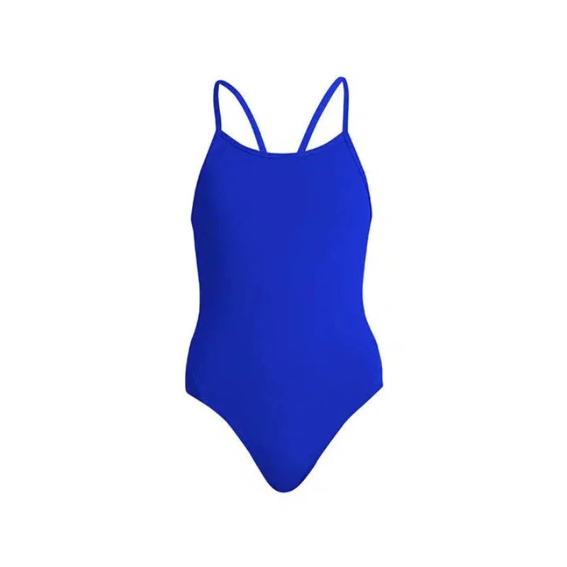 Funkita Solid Blue Ladies Swimming Costume-Bruntsfield Sports Online