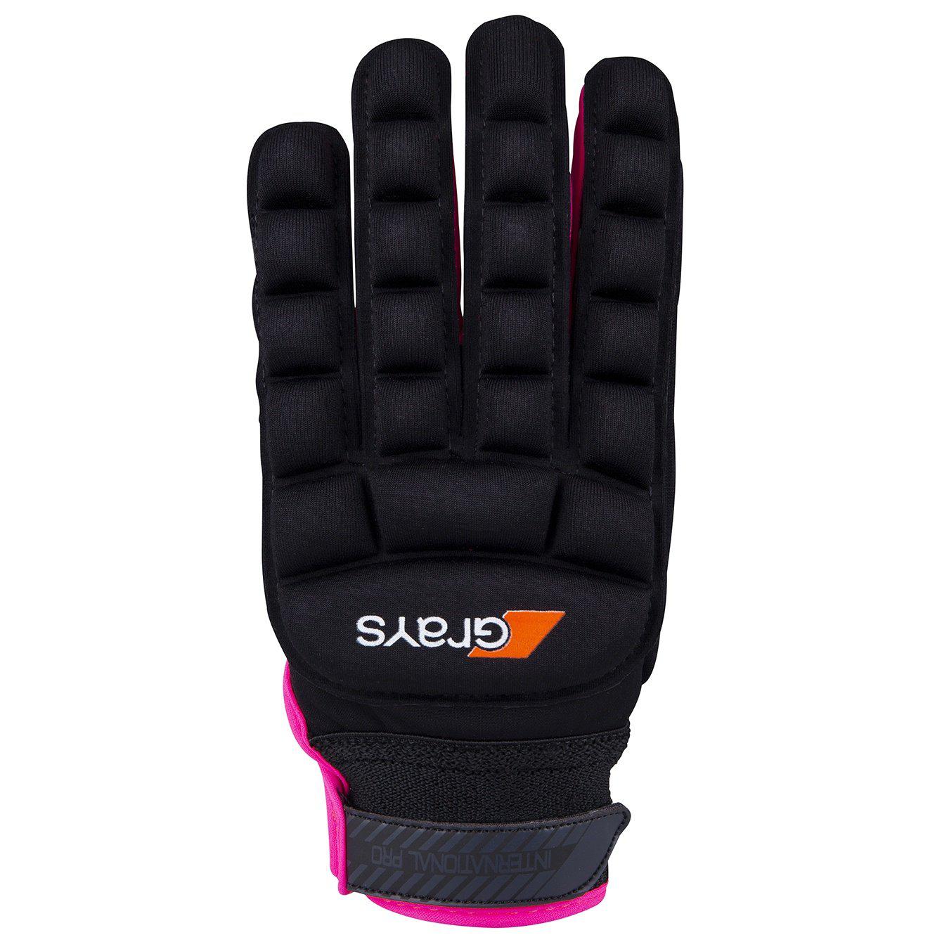 Grays International Pro Glove - Black/Fluo Pink-Bruntsfield Sports Online