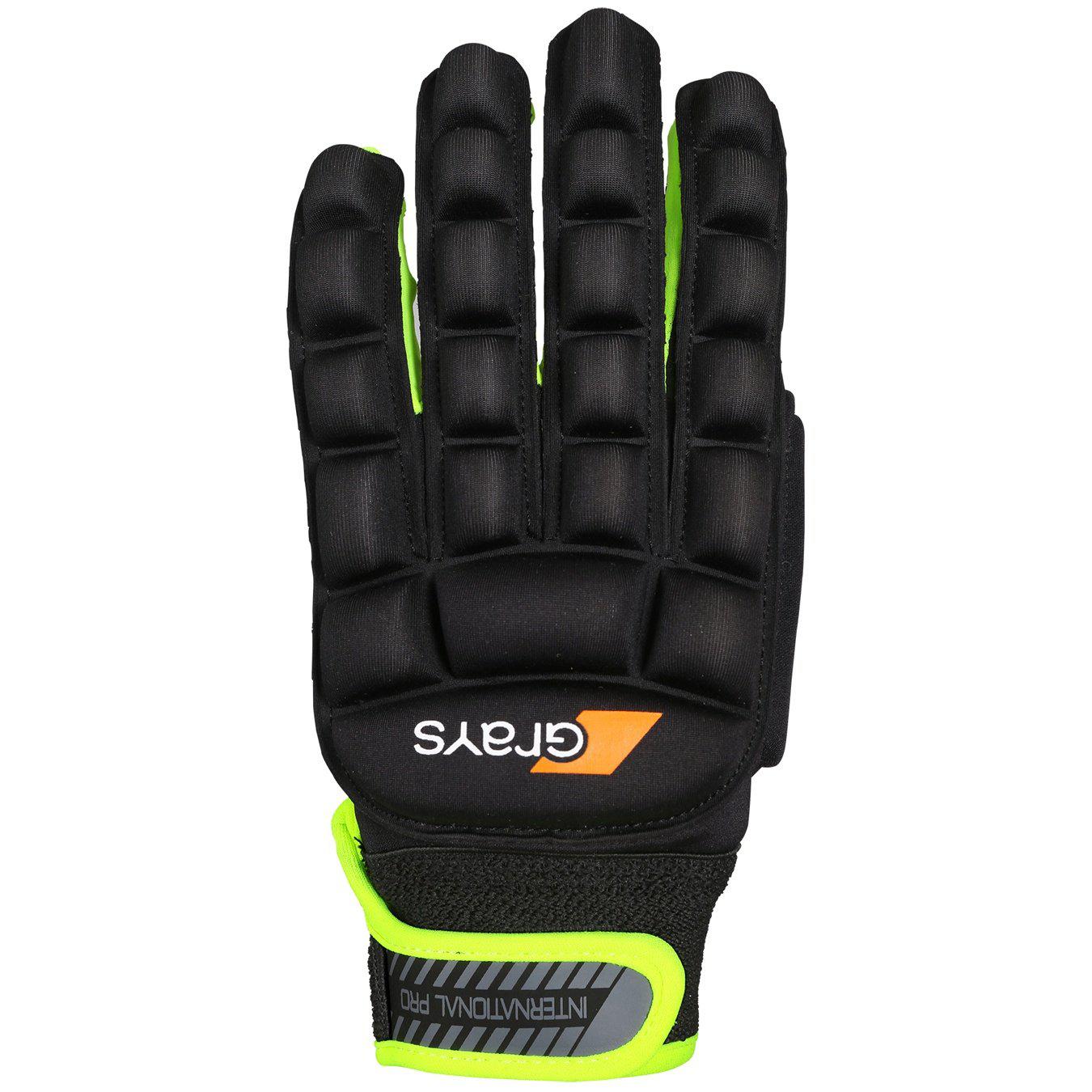 Grays International Pro Glove - Black/Fluo Yellow-Bruntsfield Sports Online