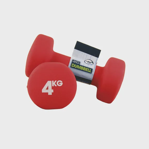 Fitness-Mad Red Neoprene Dumbbells (Pair) - 4KG