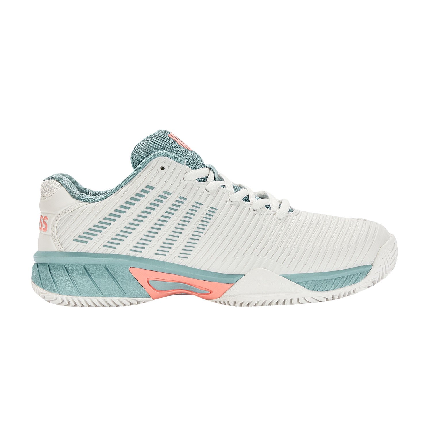 K-Swiss Hypercourt Express 2 HB Junior Tennis Shoes - White / Nile Blue-Bruntsfield Sports Online