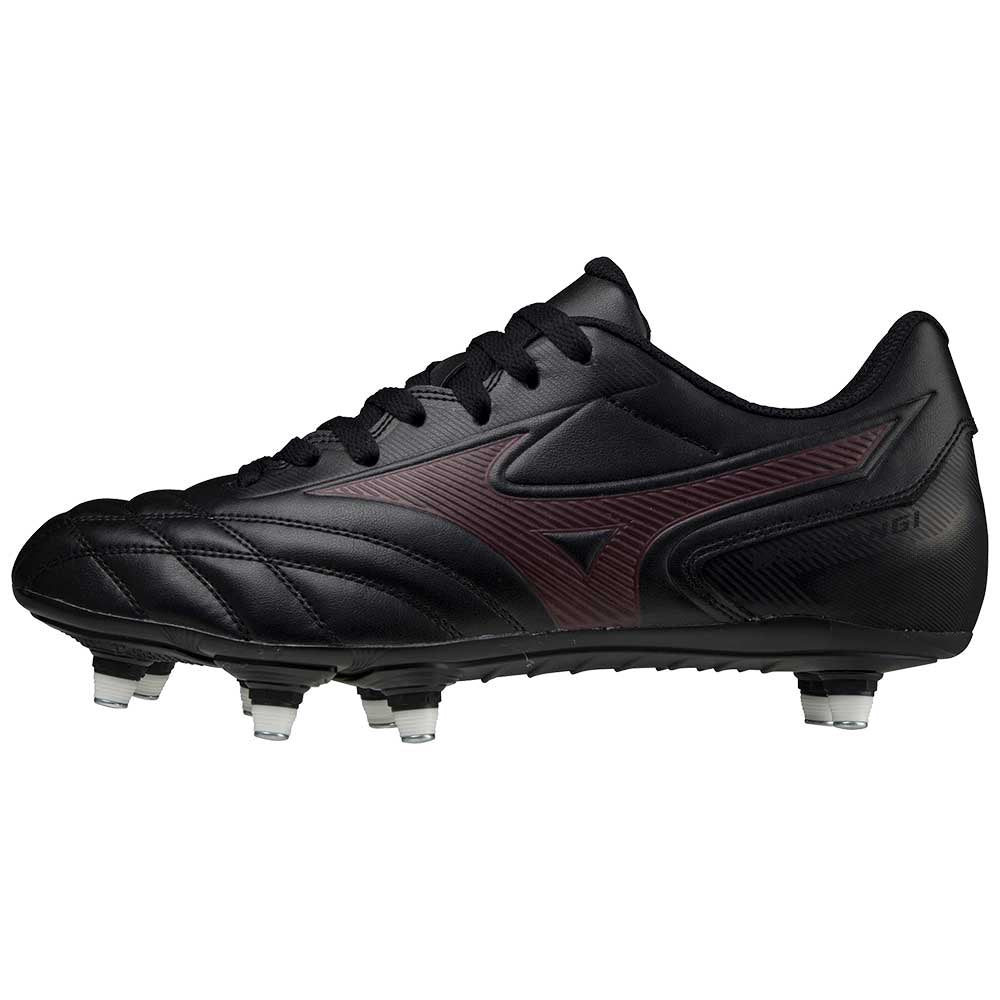 Mizuno Waitangi II CL Rugby Boots - Black/Maroon-Bruntsfield Sports Online