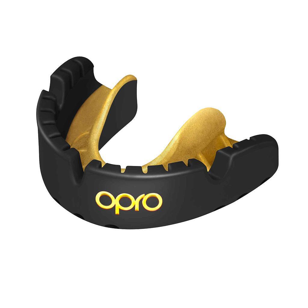 Opro Gold for Braces Mouthguard Adult - Black/Gold-Bruntsfield Sports Online