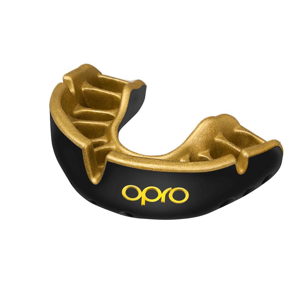 Opro Self Fit Gold Mouthguard - Black/Gold - Adult-Bruntsfield Sports Online