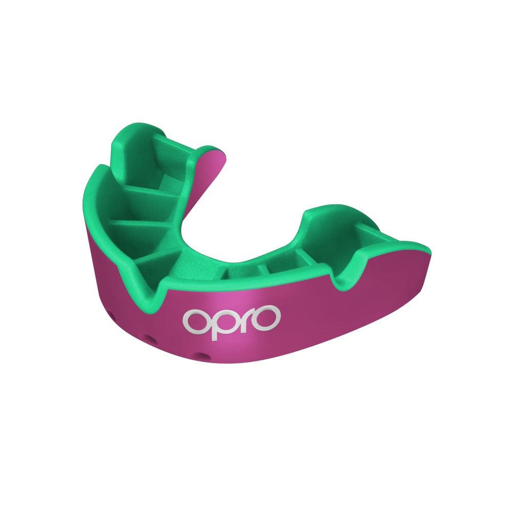 Opro Silver Superior Fit Mouthguard - Pink/Green-Bruntsfield Sports Online