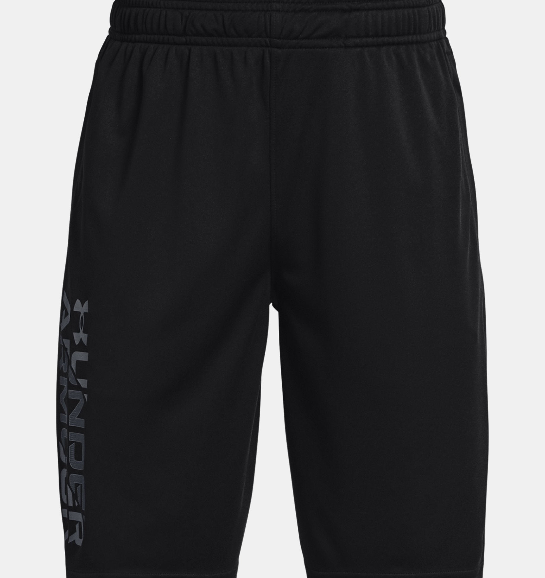 Boys' UA Prototype 2.0 Wordmark Shorts - Black / Pitch Gray