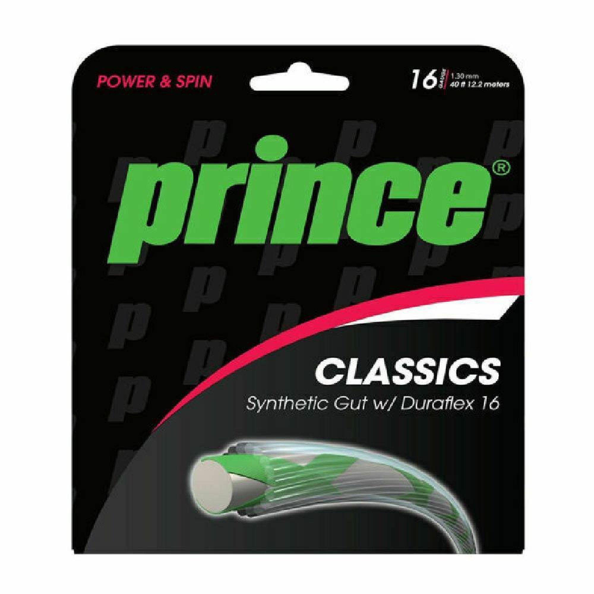 String Upgrade - Prince Synthetic Gut Duraflex (Black)-Bruntsfield Sports Online