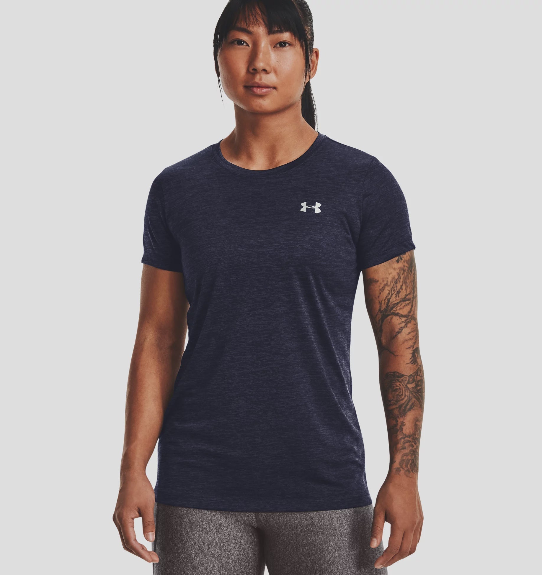 Under Armour Women's Tech Twist T-Shirt - Navy-Cadet-Silver-Bruntsfield Sports Online