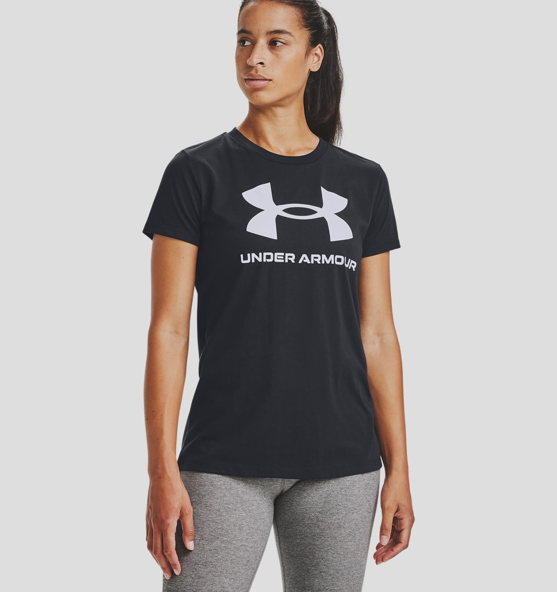Women's Under Armour Sportstyle Graphic Short Sleeve - Black/White