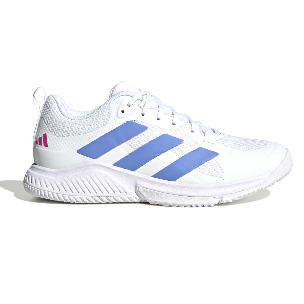 Adidas Court Team Bounce Ladies Indoor Shoe - White/Fuscia