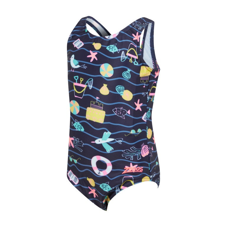 Zoggs Holly Day Scoopback Tots Girls Swimming Costume