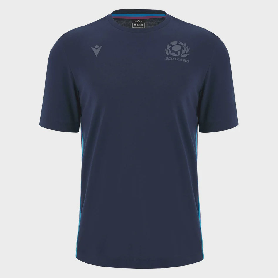 Macron Scotland Rugby Mens Home Replica Jersey 2024/25 - Official Navy Blue Shirt, Size XXL