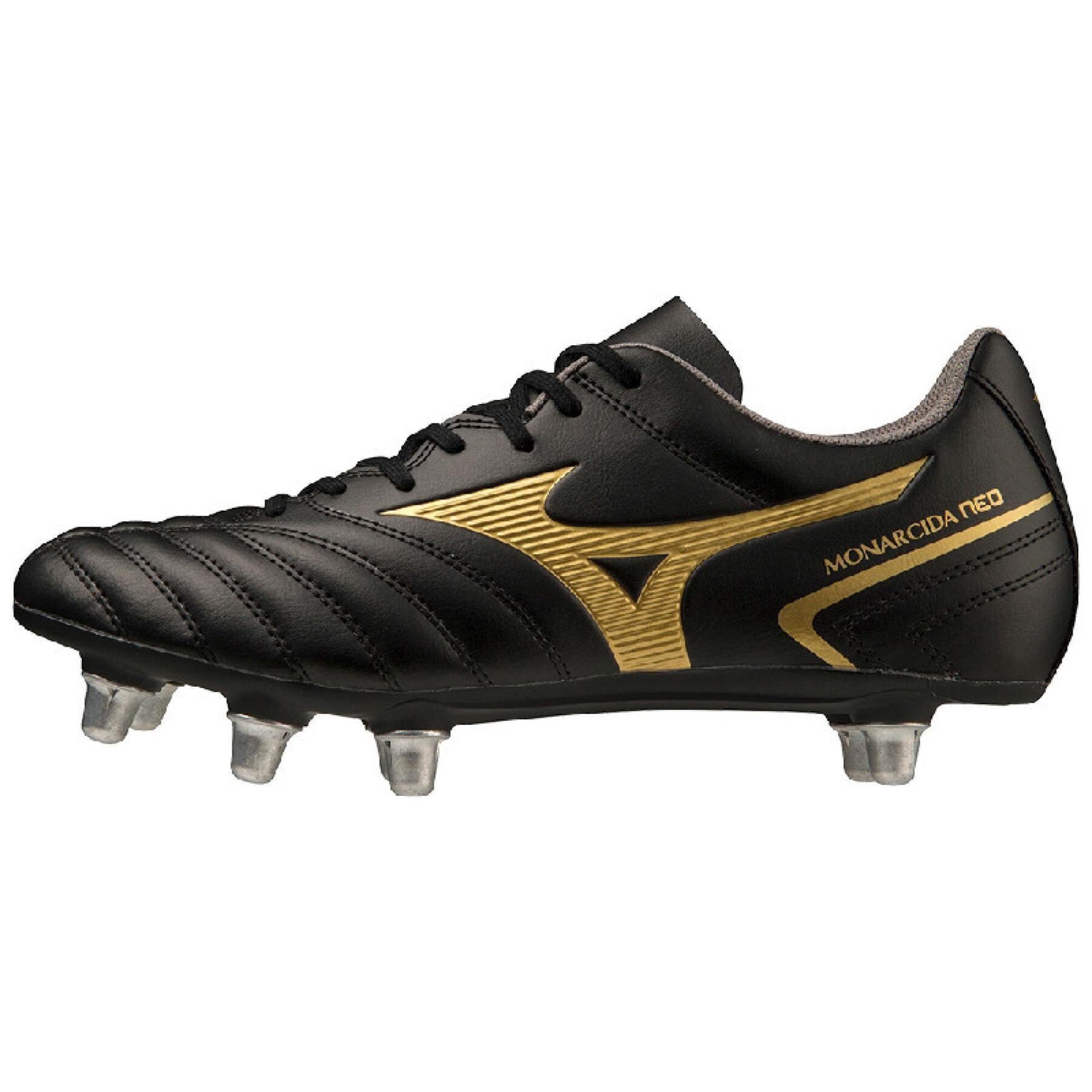 Mizuno Adults Monarcida Neo II Rugby Boots - Black/Gold